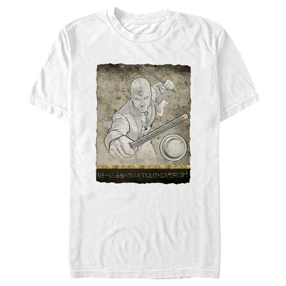 Men's Marvel: Moon Knight Mr. Knight Action Pose Graphic Tee White 3X Large