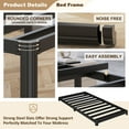 thumbnail image 6 of Bedofmine 3 inch Low Twin XL Bed Frames, Heavy Duty Metal Platform with Rounded Corner Legs, No Box Spring Needed, Easy Assembly, Noise Free, Black, 6 of 7