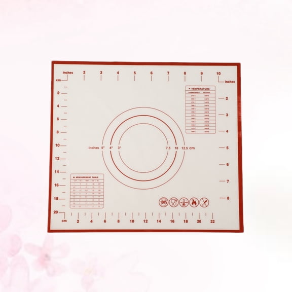 Masteelf Non-Stick Silicone Mat Kneading Dough Sheet Pad with Scales Rolling Dough Pastry Pasta Cooking Tools Kitchen Accessories(Red)