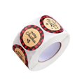 thumbnail image 1 of tredstone Decoration Label Sticker Festive Topic Red Grid Gift Box Sticker Kraft Paper Merry Christmas Slogan Decorative Sticker Roll for Festival Christmas Gift, 1 of 9