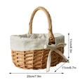 thumbnail image 2 of Maytalsory Wood Handheld Bow Wicker Woven Storage an elegant Handheld Functional, 2 of 6