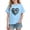 Blue, variant on Yeaiivve Short Sleeve Tops for Girls Valentines Day Love Heart Graphic Tees Crewneck Casual Cotton T-Shirts Comfy Loose Pullover Tshirt Black 150