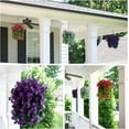 thumbnail image 3 of Artificial Faux Hanging Flowers Plants Basket for Spring Outdoor Outside Porch Decoration, Fake Silk Purple Morning Glory Long Vines Realistic UV Resistant for Home Balcony Garden Yard Patio, 3 of 5