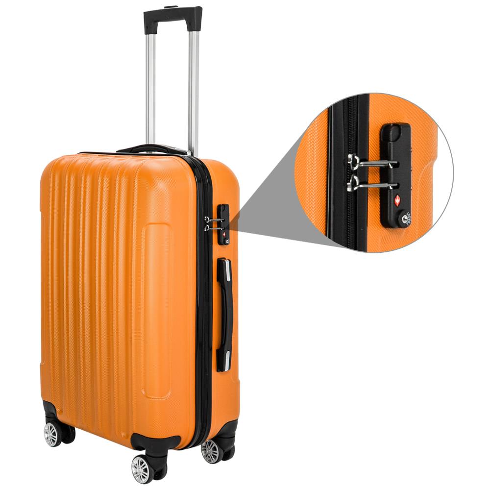 UBesGoo Luggage Sets PC+ABS Durable Suitcase on Wheels TSA Lock Orange - image 3 of 7
