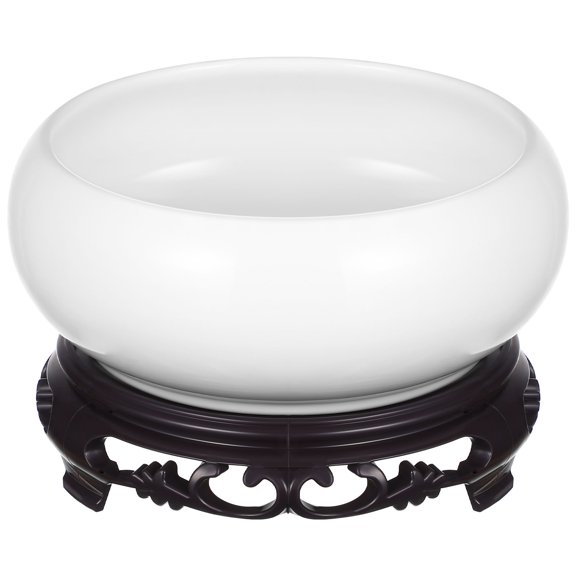 1 Set of Ceramic Hydroponic Planter Pot Round Plant Pot with Stable Base