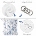 thumbnail image 3 of White Blue Spring Floral Shower Curtain Set - 72" x 78" Washable Bathtub Curtain with 12 Hooks, Summer Birds Botanical Waterproof Fabric Stall Shower Curtains for Bathroom/Bathtub Décor, 3 of 6