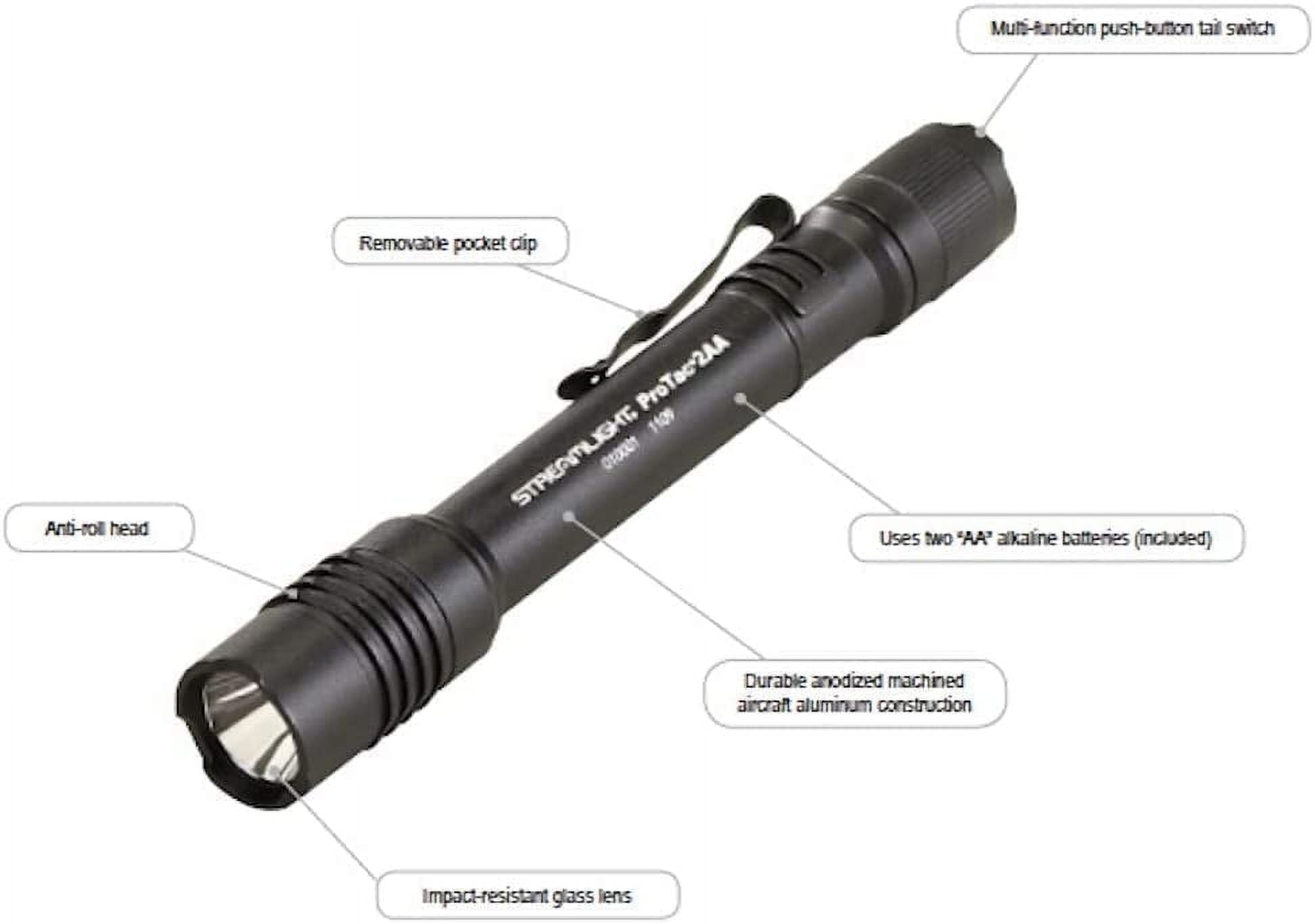 Streamlight 88033 ProTac 2AA-X 270-Lumen Rechargeable Multi-Fuel Personal Carry Tactical Flashlight, Black CA2