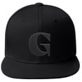 thumbnail image 2 of Daxton Classic Snapback Hat 3D Capital Alphabet Letters Flat Bill Visor Cap, Monotone Black Hat Black Letter G, 2 of 3