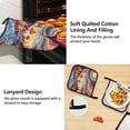 thumbnail image 4 of Abstract Psychedelic Mushroom Sun 5 Pcs Kitchen Set Heat Resistant Oven Mitts and Non-Slip Pot Holders with Adjustable Cooking Apron, 4 of 6
