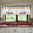 thumbnail image 3 of Yayeee Kitchen Curtains Tier Set of 2 Light Filtering 57"x24" Over Sink Window Panels, Blue Nautical Pattern, 3 of 7