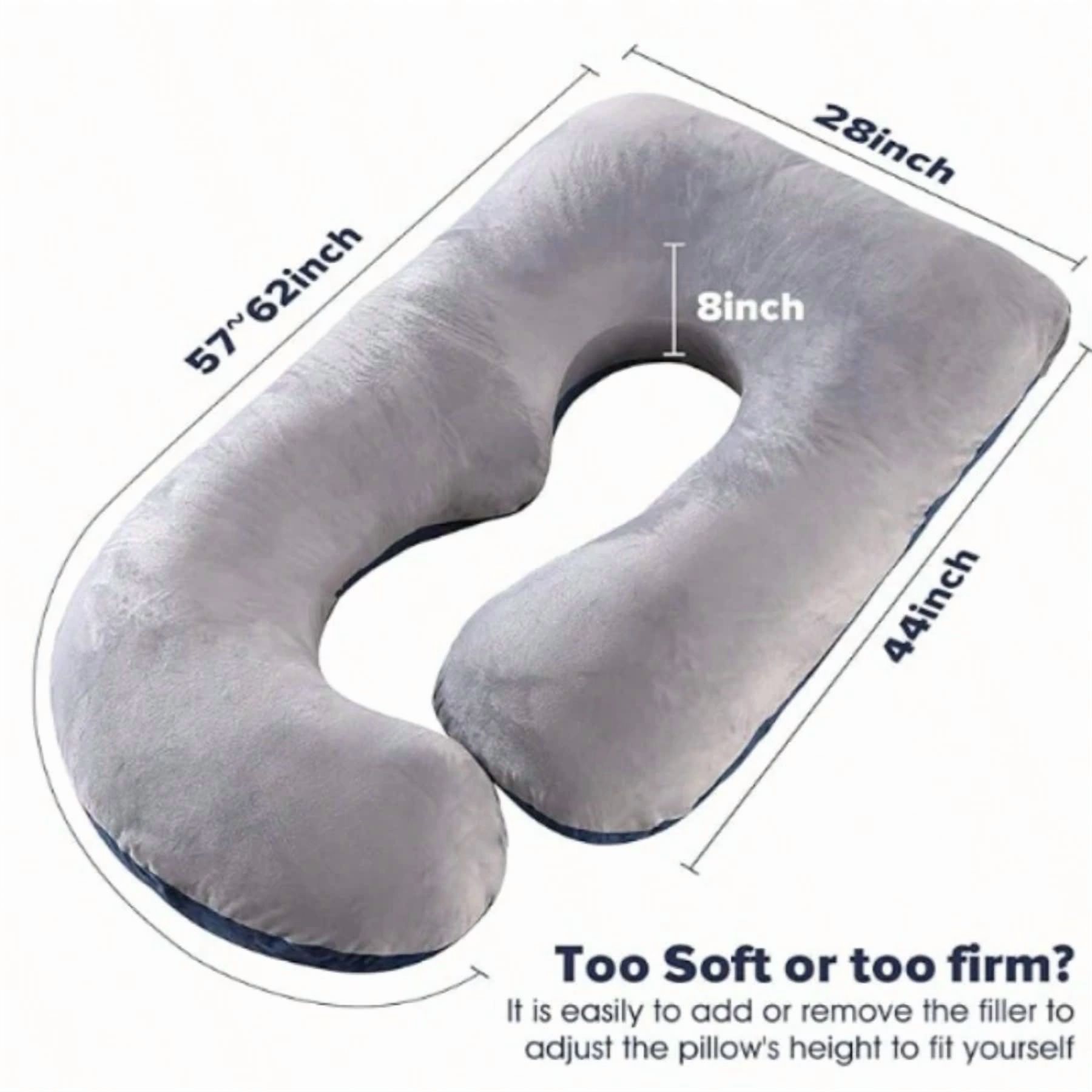 Best-selling U-shaped pregnant pillow - promotes side sleeping, supports the waist and abdomen. An essential item for pregnant women when sleeping.