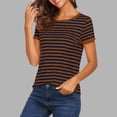 thumbnail image 2 of SROBPTY Womens T-Shirts Fashion Print Crew Neck Short Sleeve Lightweight Summer Tops for Everyday Use, 2 of 5