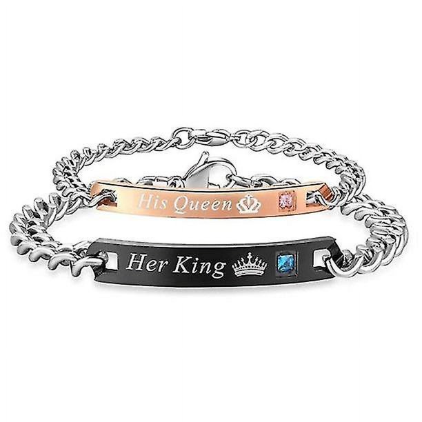 Pulsera de acero inoxidable para parejas, amantes para él y para ella, regalo del Día de San Valentín
