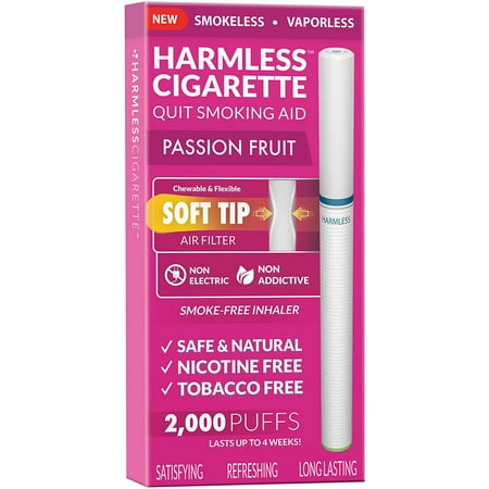 Quit Smoking | New - Safe & Natural Cigarette Replacement to Help Stop Cravings with Therapeutic Remedy | 100% Satisfying, Soft Tip Chewable - Made in USA (Passion Fruit)