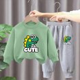 thumbnail image 2 of NOLDARES Toddler Baby Boy Clothing Sets Fall Winter Printed Long Sleeve Tops and Pants Kids 2pcs Outfits Size:9-10 Y,H, 2 of 4