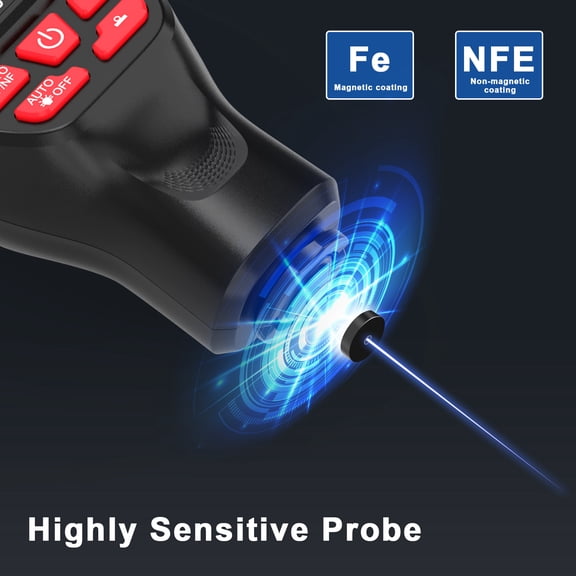 Thickness Gauge,Thickness Precise Lcd Film Thickness Meter Paint Thickness Tester Thickness Meter Car Tester Probe Modes Precise Lcd Film Meter Car Paint 0-2000um Thickness Precise Calibration