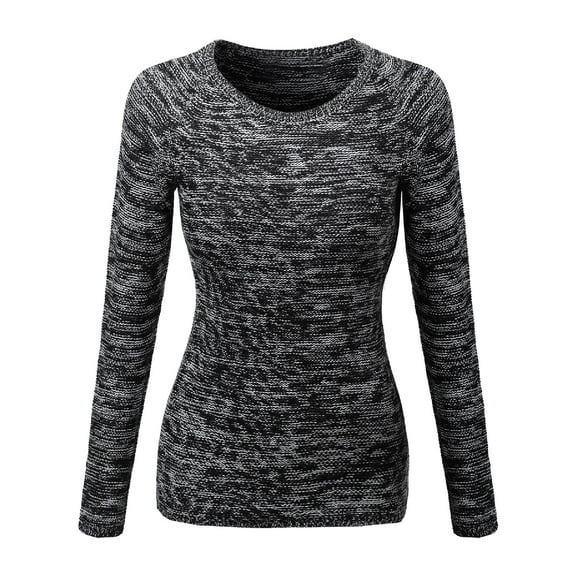 FashionOutfit Women's Marled Loose Knit Sweater with Adorable colors