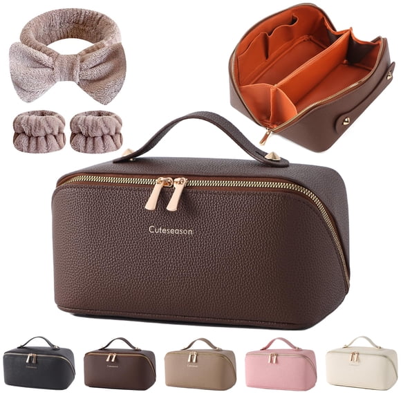 Bolsa de maquillaje Cuteseason Travel Toiletry, impermeable, piel sintética