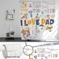 thumbnail image 4 of Happy Father''s Day Shower Curtain Set White Dad Daddy Shower Curtain Decoration for Men Waterproof Fabric Shower Curtain with 12 Hooks 72x72 Inches, 4 of 6
