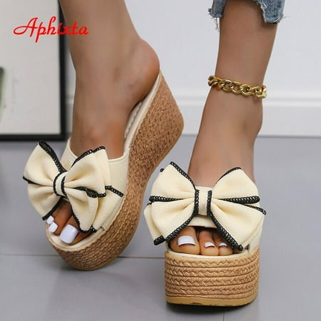 

Aphixta 9cm Heels Slides Women s Shoes Woman Slippers Flip Flops Wedge Platform Shoes Woman Beach Slippers Zapatos Mujer