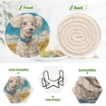 thumbnail image 4 of WOBOGO White Poodle Coil Coasters Set of 6 Minimalist Cotton Woven 3.94 inch Non-Slip Insulated and Absorbent Home Accessories., 4 of 7