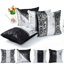opvise Cushion Cover Color Block Floral Print Vintage Linen Pillow Case for Home Decor #3