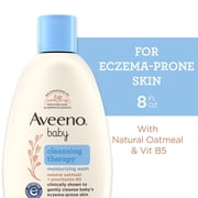 Aveeno Infant Baby Cleansing Therapy Moisturizing Bath Body Wash, Oatmeal, 8 fl oz