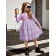 thumbnail image 6 of Arshiner Toddler Tutu Dress Girls Long Sleeve Fall Winter Tiered Formal Party Tulle Dresses for Kids, 6 of 9