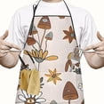 thumbnail image 2 of Brown Mushroom Flower Light Pattern Apron-Garden Aprons for Women with Pockets-Cotton Linen Waterproof Kitchen Cooking Gardening Aprons Adjustable for Kitchen,Cooking,BBQ and Salon 33x27 Inch, 2 of 7