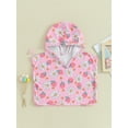 thumbnail image 2 of Newborn Baby Girls Swimsuit Cover up Summer Floral Print Hoodie Beach Cover up Rash Guards for Toddler Bathing Suit 6-12 Months, 2 of 8
