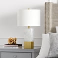 thumbnail image 2 of Evelyn&Zoe Lena 21.5" Tall Table Lamp with Fabric Shade, Marble and Brass/White, 2 of 6
