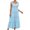 Blue, variant on IROINNID Women's Sleeveless Prints Empire Dress Tank Splicing Dress Round Neckline Ankle-Length Dress