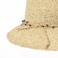 thumbnail image 4 of WITHMOONS Women Flanging Straw Sun Hat Summer Bowler Beach Cap Beads Charm CR9978 (Beige), 4 of 5