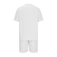 thumbnail image 5 of VBTAPA Mens 2 Piece Outfits Solid Casual Tracksuit Shorts Fashion Summer Sweatsuit Oversized Short Sleeve Textured T Shirt and Shorts Set Birthday Gifts White M, 5 of 7