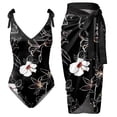 thumbnail image 1 of Aayomet Swimsuits Ruched Tummy Control Bathing Suits Vintage Retro Push Up Swimwear,Black L, 1 of 4