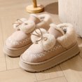 thumbnail image 3 of Zapatillas para uso al aire libre en invierno, zapatos de algodón con lazo de interior de suela gruesa, zapatillas bajas de algodón cálidas de terciopelo de invierno para mujer, 3 of 5