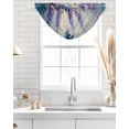 thumbnail image 4 of Waterfall Valances for Windows, Purple Lavender Kitchen Sheer Valance Curtains, Butterfly Flower Abstract Brush Artwork Rod Pocket Elegant Swag Valances for Living Room Bedroom, 47.2"x38.5", 1 Panel, 4 of 8