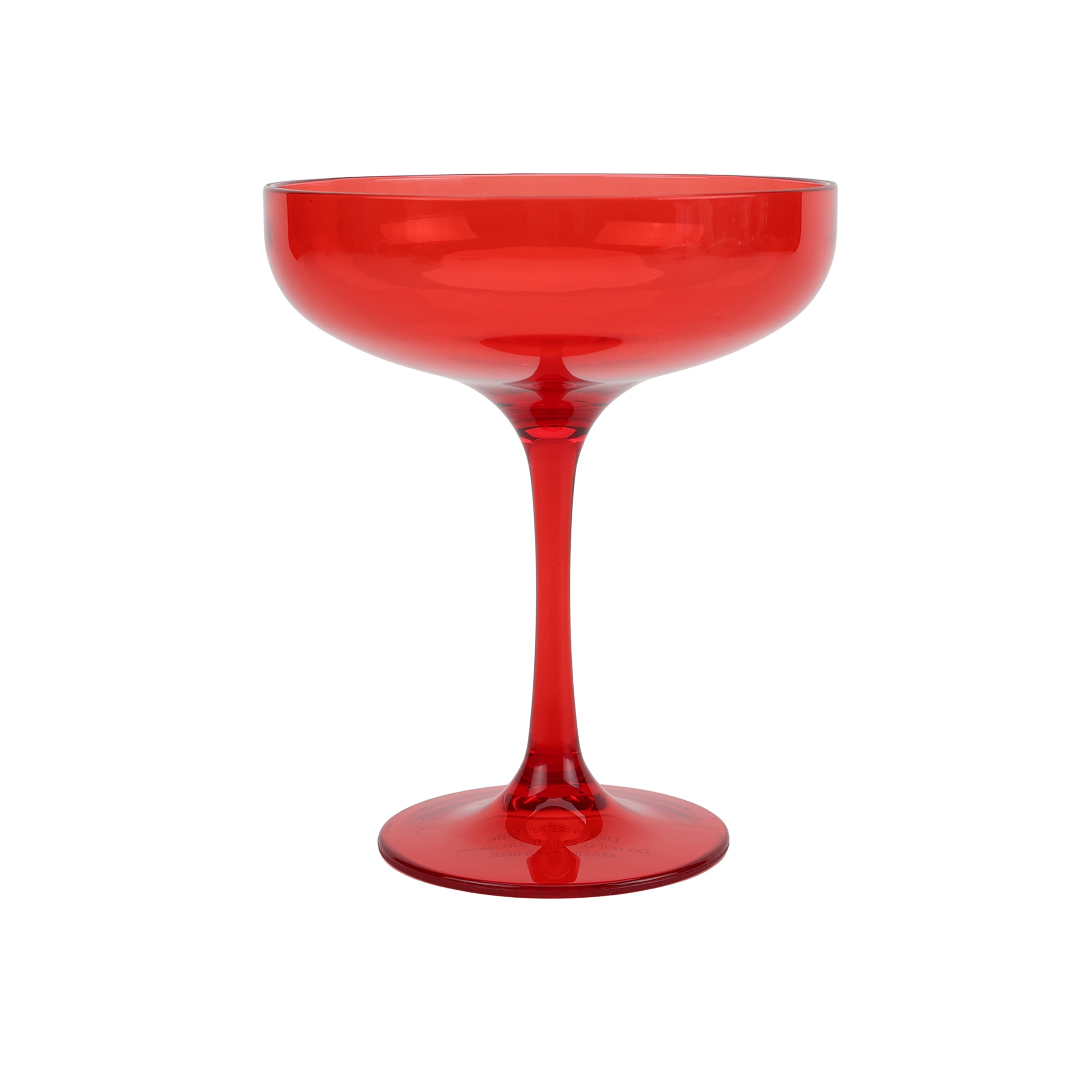 Just Feed Me by Jessie James Decker 4-Piece 13oz Coupe Glass, Red