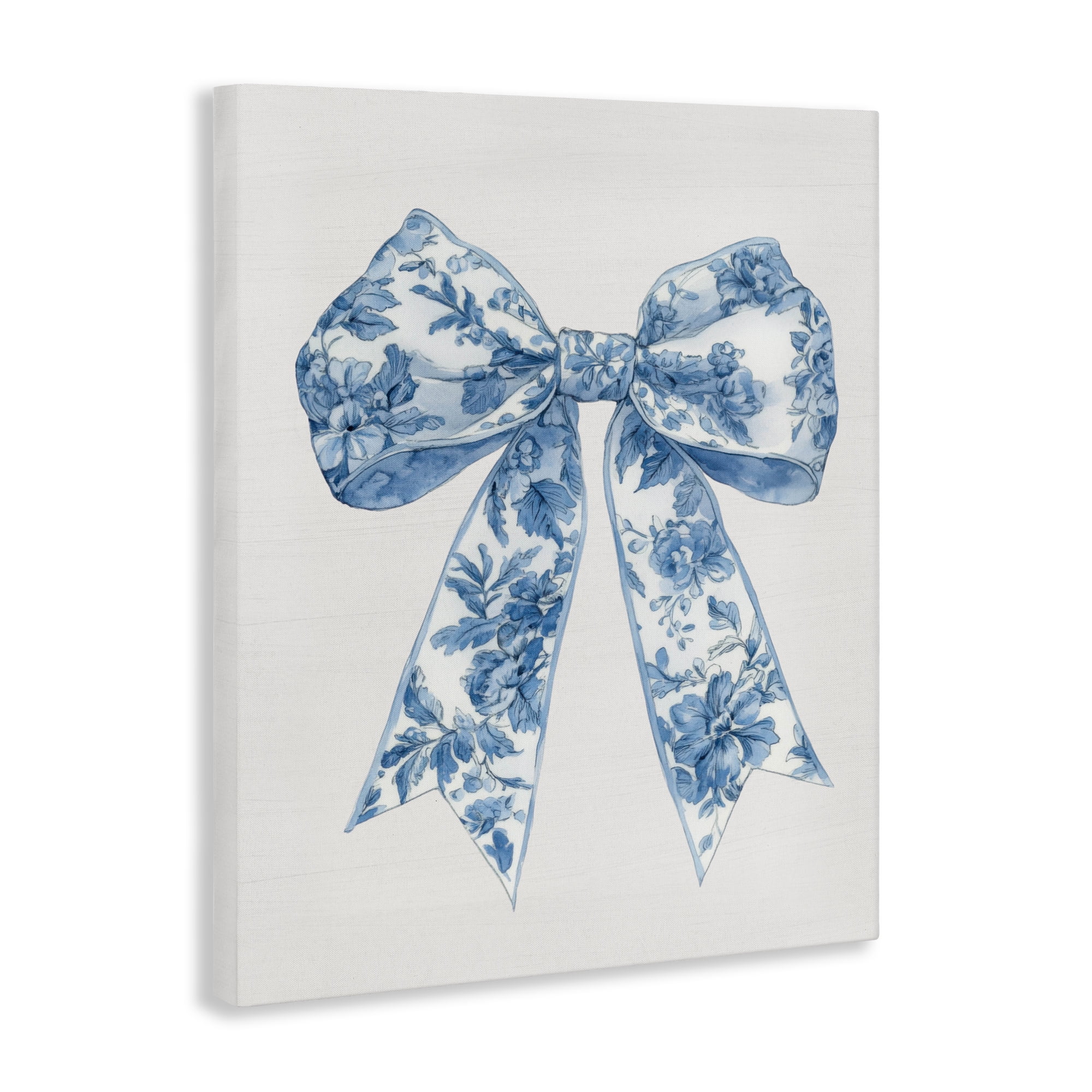Soft Delicate Toile Bow Canvas Wall Art, design by Lettered and Lined