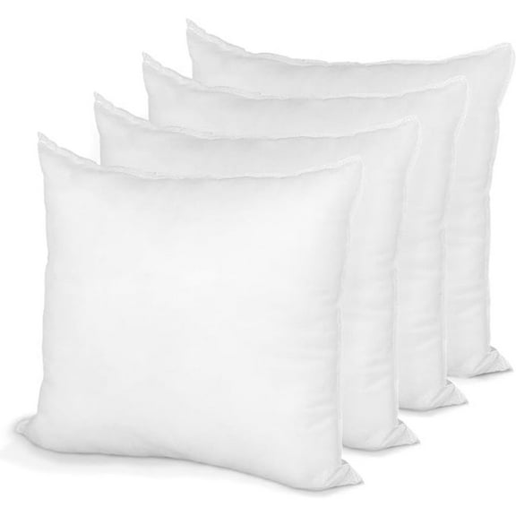 Throw Pillow Insert 19" x 19" Polyester Filled Standard Cover (4 Pack)