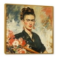 thumbnail image 2 of Designart "Vintage Portrait of Frida" Fashion Framed Wall Art Decor - Glam Orange Woman Mexican Hallway Framed Wall Art Decor, 2 of 6