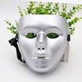 Full Face Masquerade Mask, Women Men Mardi Gras Metallic Shiny Mask for ...