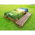 thumbnail image 1 of Spring Outdoor Tablecloth, Dandelion Flower Field Meadow Rural Grass Vivid Sunset Clouds Idyllic Image, Decorative Washable Fabric Picnic Table Cloth, 58 X 84 Inches,Lime Green Blue, by Ambesonne, 1 of 2