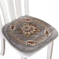 thumbnail image 1 of Nvzi Cojines para silla de cocina de estilo europeo, cojín de asiento floral con lazo, lavable, para comedor, sala de estar, cocina, oficina (gris), 1 of 5