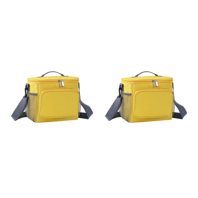 Kearding Bolsa De Almuerzo Con Aislamiento Tamaño De Aislamiento Térmico Ligero Durable Fácil De Limpiar Bolsa De Almuerzo Amarillo Amarillo 2Conjunto