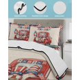 thumbnail image 3 of Quilt King Size Bedding Set, Independence Day Reversible Summer Quilt 3 Pieces, American Flag Gnomes Truck Balloons Vintage Lightweight Bedspreads Coverlets with 2 Pillow Shams for All Seasons, 3 of 5