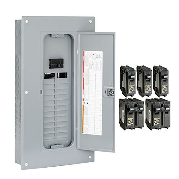 Square D by Schneider Electric HOM2448M100PCVP Homeline 100 Amp 24-Space 48-Circuit Indoor Main Breaker Load Center with Cover - Value Pack (Plug-on Neutral Ready),