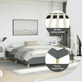 thumbnail image 4 of vidaXL California King Bed Frame, Fabric Upholstered Platform Bed Frame, Dark Gray, No Mattress, 4 of 9