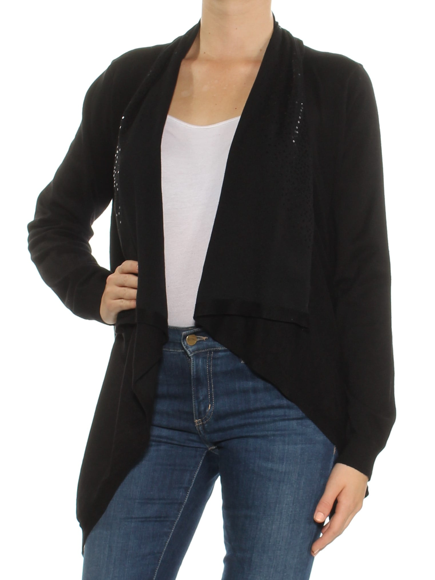 black sequin cardigan sweater