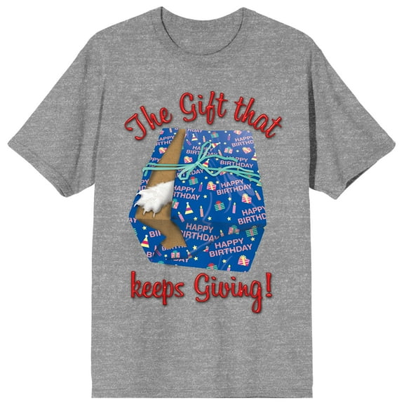 National Lampoon's Christmas Vacation Gift That Keeps Giving Unisex Gray Heather T-shirt-Medium